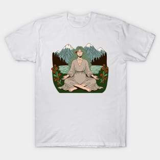 Mountain Meditating Girl T-Shirt